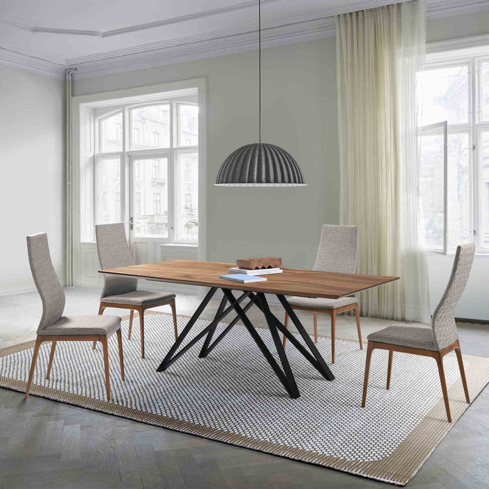 Modena Parker 5 Piece Dining Set with Gray Fabric Chairs