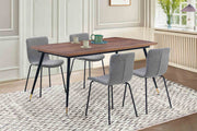 Messina and Gillian Light Gray Fabric 5 Piece Rectangular Dining Set - Furniture City (CA)l