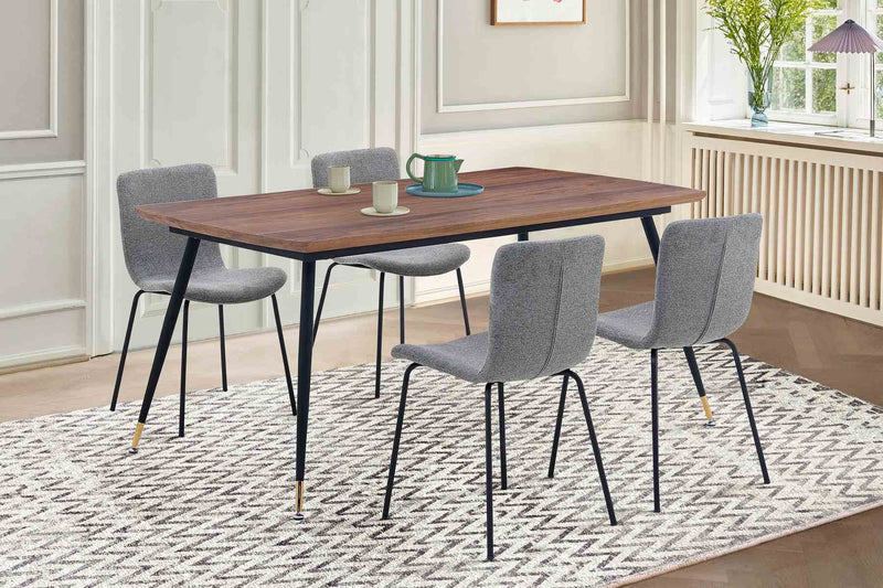 Messina and Gillian Light Gray Fabric 5 Piece Rectangular Dining Set - Furniture City (CA)l