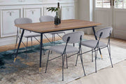 Messina and Alice Gray Velvet 5 Piece Rectangular Dining Set - Furniture City (CA)l