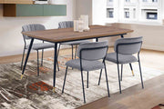 Messina and Carlo Gray Velvet 5 Piece Rectangular Dining Set - Furniture City (CA)l