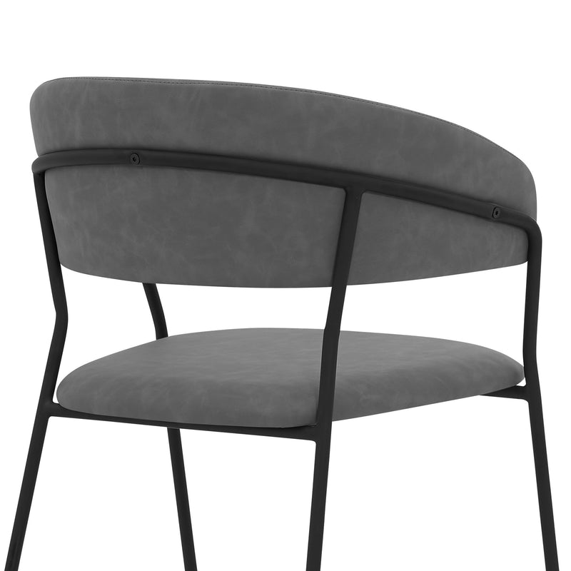Messina and Nara Gray Faux Leather 5 Piece Rectangular Dining Set - Furniture City (CA)l