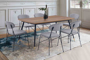 Messina and Alice Gray Velvet 7 Piece Rectangular Dining Set - Furniture City (CA)l