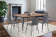 Messina and Gillian Dark Gray Faux Leather 7 Piece Rectangular Dining Set - Furniture City (CA)l
