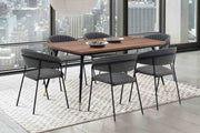 Messina and Nara Gray Faux Leather 7 Piece Rectangular Dining Set - Furniture City (CA)l