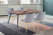 Messina Gray Velvet 5 Piece Rectangular Dining Set - Furniture City (CA)l