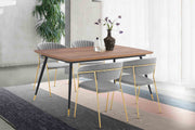 Messina and Nara Gray Velvet 5 Piece Rectangular Dining Set - Furniture City (CA)l