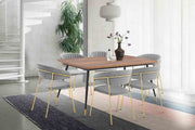Messina and Nara Gray Velvet 7 Piece Rectangular Dining Set - Furniture City (CA)l