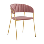 Messina and Nara Pink Velvet 5 Piece Rectangular Dining Set - Furniture City (CA)l