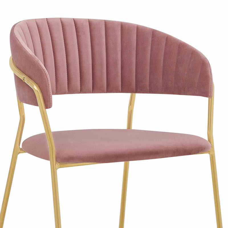 Messina and Nara Pink Velvet 7 Piece Rectangular Dining Set - Furniture City (CA)l