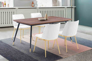 Messina White Velvet 5 Piece Rectangular Dining Set - Furniture City (CA)l