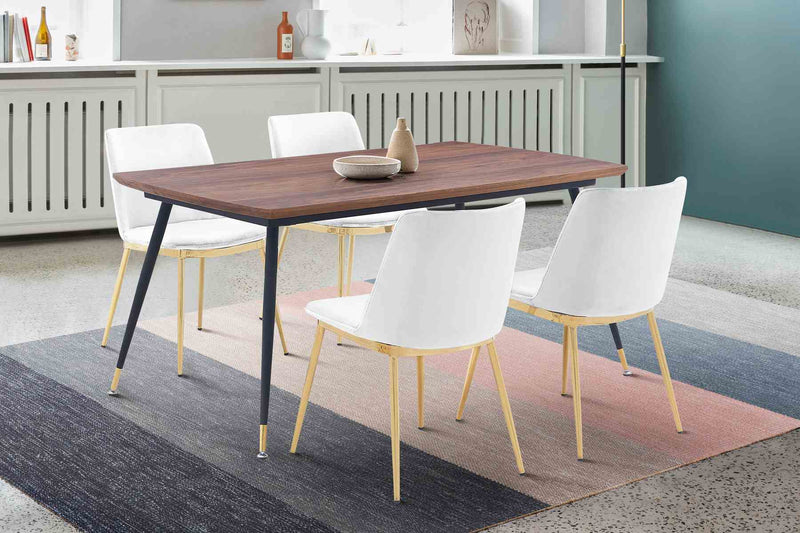 Messina White Velvet 5 Piece Rectangular Dining Set - Furniture City (CA)l