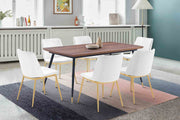 Messina White Velvet 7 Piece Rectangular Dining Set - Furniture City (CA)l
