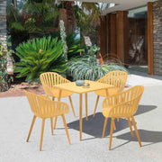 Nassau Outdoor 5 Piece Honey Eucalyptus Dining Set - Furniture City (CA)l