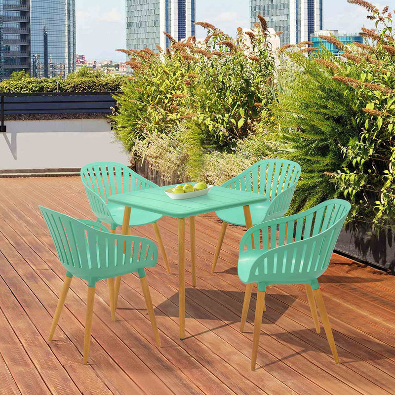 Nassau Outdoor 5 Piece Mint Eucalyptus Dining Set - Furniture City (CA)l