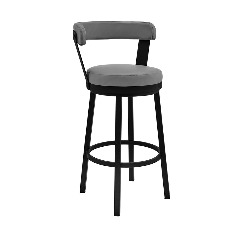 Naomi and Bryant 3-Piece Counter Height Dining Set in Black Metal and Gray Faux Leather - Furniture City (CA)l