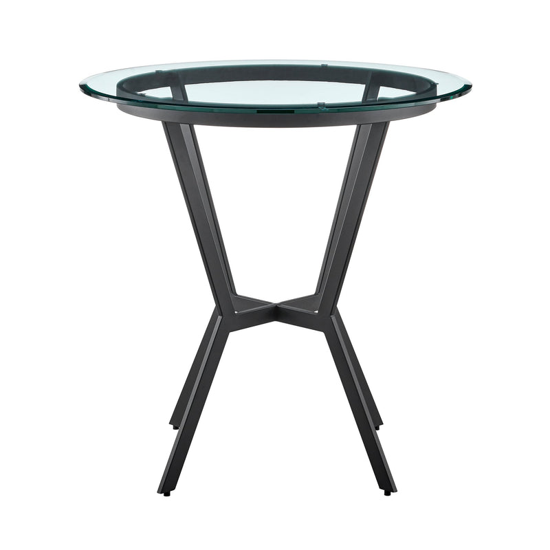 Naomi and Bryant 3-Piece Counter Height Dining Set in Black Metal and Gray Faux Leather - Furniture City (CA)l