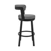 Naomi and Bryant 4-Piece Counter Height Dining Set in Black Metal and Gray Faux Leather - Furniture City (CA)l