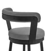 Naomi and Bryant 4-Piece Counter Height Dining Set in Black Metal and Gray Faux Leather - Furniture City (CA)l