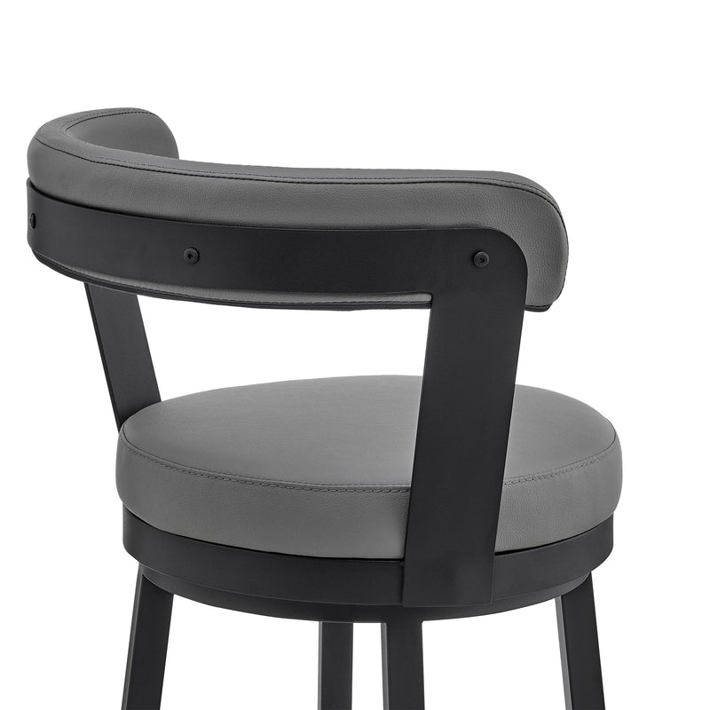 Naomi and Bryant 5-Piece Counter Height Dining Set in Black Metal and Gray Faux Leather - Furniture City (CA)l