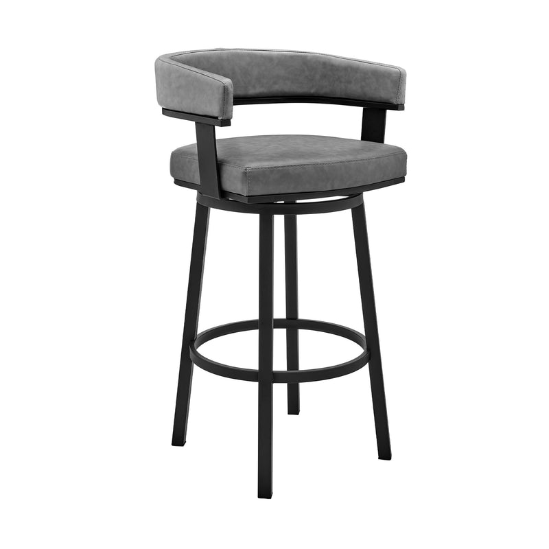 Naomi and Lorin 4-Piece Counter Height Dining Set in Black Metal and Gray Faux Leather - Furniture City (CA)l