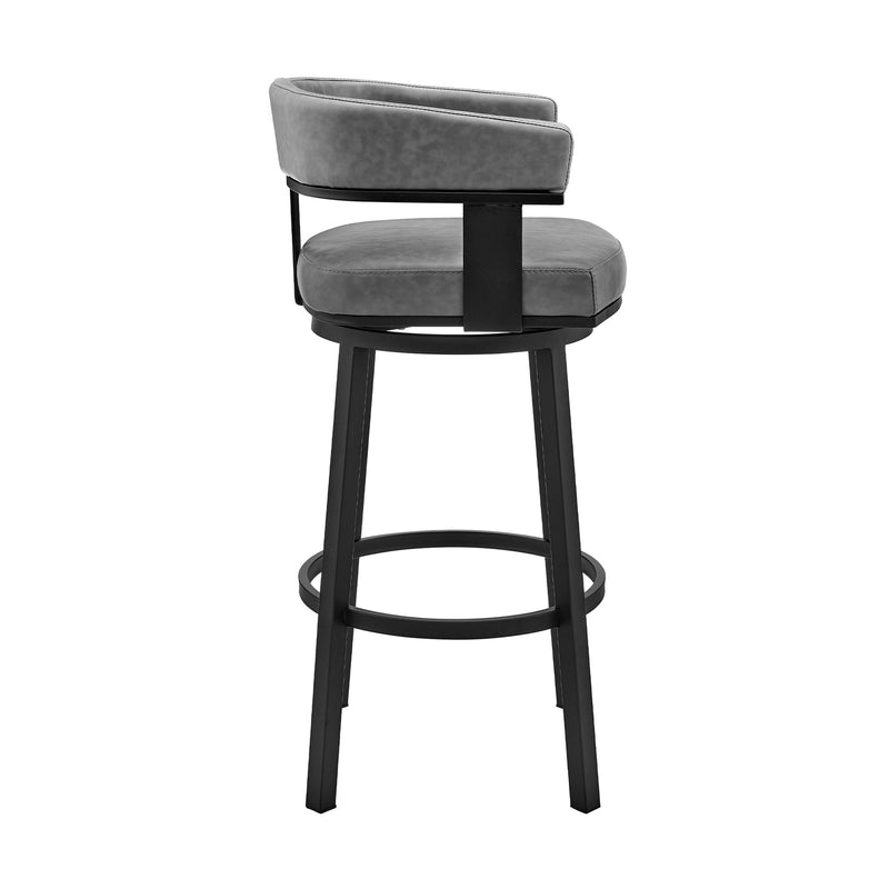 Naomi and Lorin 5-Piece Counter Height Dining Set in Black Metal and Gray Faux Leather - Furniture City (CA)l