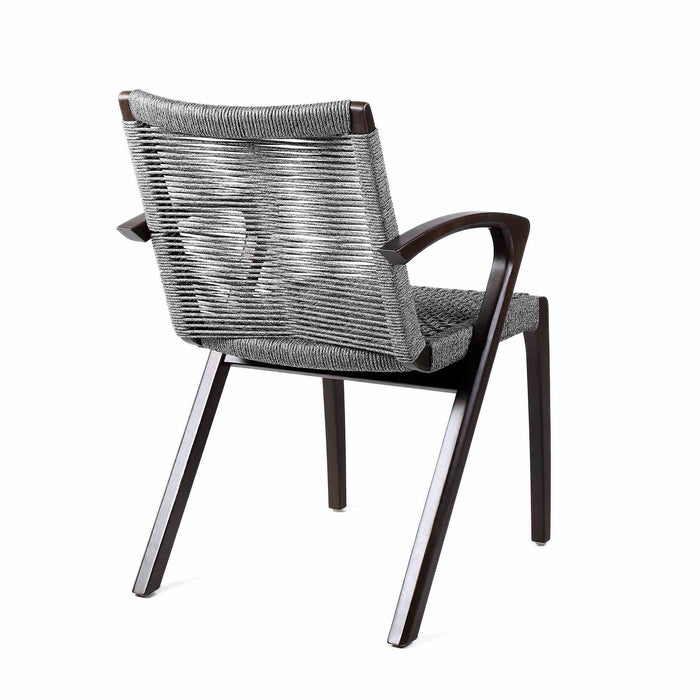 Oasis and Brielle Outdoor 5 Piece Dark Eucalyptus and Stone Dining Set