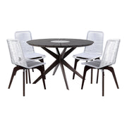 Oasis and Island Outdoor 5 Piece Dark Eucalyptus and Stone Dining Set - Furniture City (CA)l