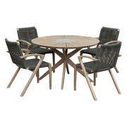 Oasis and Brielle Outdoor 5 Piece Light Eucalyptus and Stone Dining Set - Furniture City (CA)l