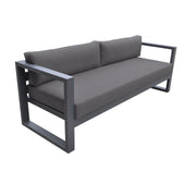 Aelani Outdoor 4 piece Set in Dark Gray Finish and Charcoal Cushions - Furniture City (CA)l