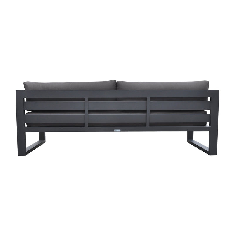 Aelani Outdoor 4 piece Set in Dark Gray Finish and Charcoal Cushions - Furniture City (CA)l