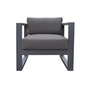 Aelani Outdoor 4 piece Set in Dark Gray Finish and Charcoal Cushions - Furniture City (CA)l