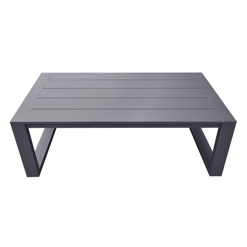 Aelani Outdoor 4 piece Set in Dark Gray Finish and Charcoal Cushions - Furniture City (CA)l