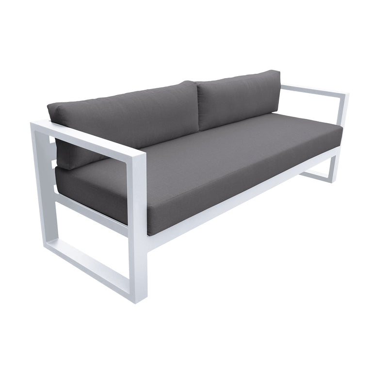 Aelani Outdoor 4 piece Set in White Finish and Charcoal Cushions - Furniture City (CA)l