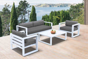 Aelani Aluminum Outdoor Chair in Dark Gray and White - Furniture City (CA)l