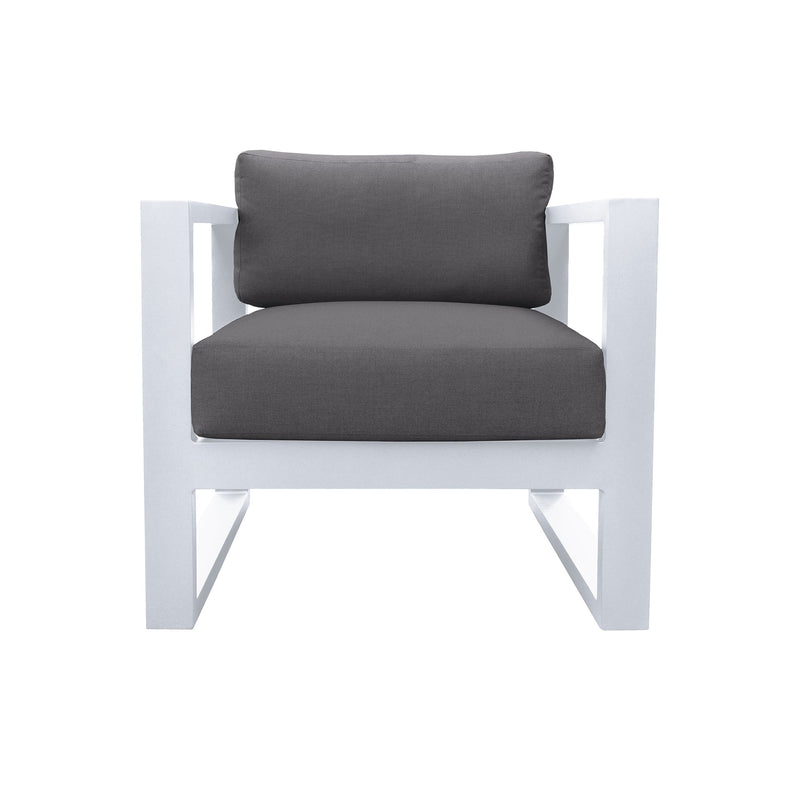 Aelani Aluminum Outdoor Chair in Dark Gray and White - Furniture City (CA)l