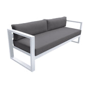 Aelani Aluminum Outdoor Sofa in Dark Gray and White - Furniture City (CA)l
