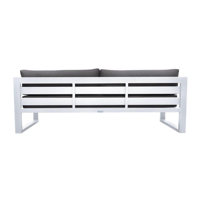 Aelani Aluminum Outdoor Sofa in Dark Gray and White - Furniture City (CA)l
