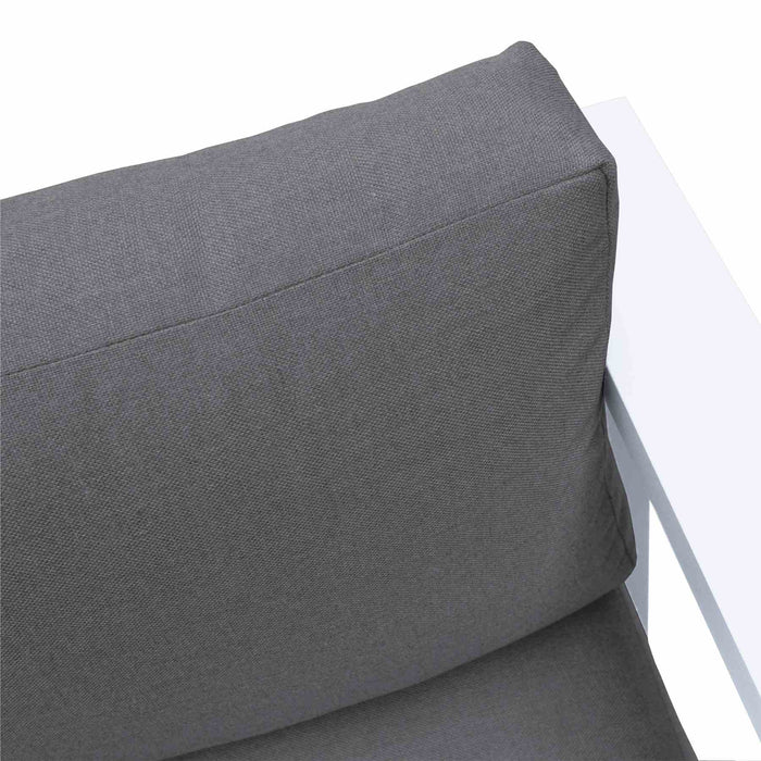 Aelani Aluminum Outdoor Sofa in Dark Gray and White