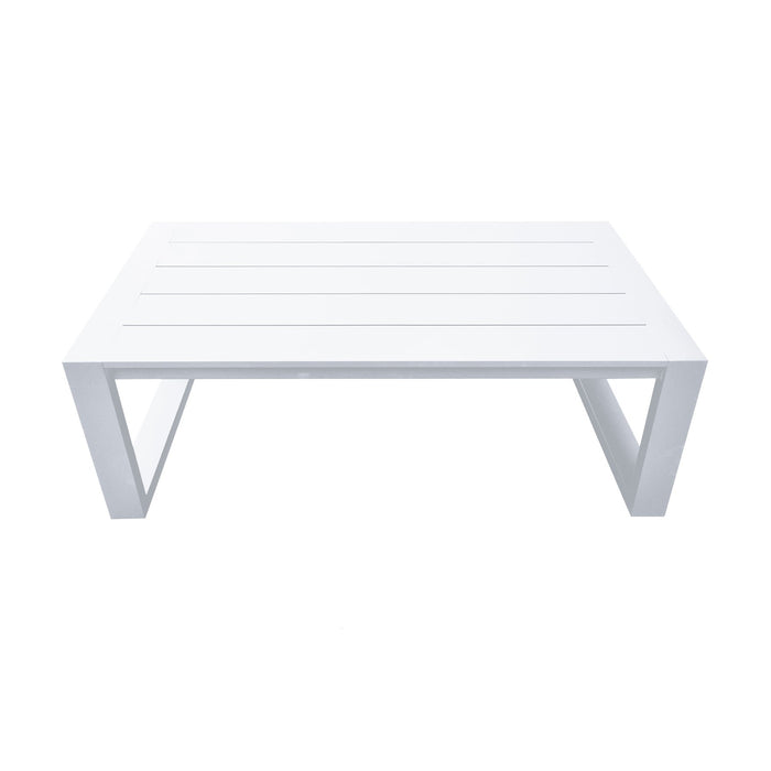 Aelani Aluminum Outdoor Coffee Table in White