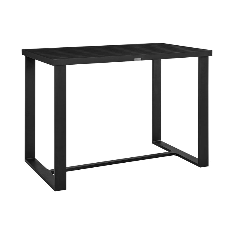 Alegria Outdoor Patio 5-Piece Bar Table Set in Aluminum with Gray Rope and Cushions - Furniture City (CA)l