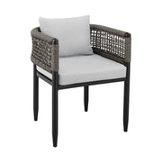 Alegria Outdoor Patio 7-Piece Dining Table Set in Aluminum with Gray Rope and Cushions - Furniture City (CA)l
