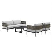 Alegria Aluminum and Rope Outdoor Chair in Black and Gray - Furniture City (CA)l