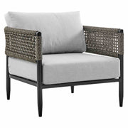 Alegria Aluminum and Rope Outdoor Chair in Black and Gray - Furniture City (CA)l