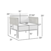 Alegria Aluminum and Rope Outdoor Chair in Black and Gray - Furniture City (CA)l