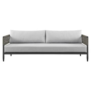 Alegria Aluminum and Rope Outdoor Sofa in Black and Gray - Furniture City (CA)l