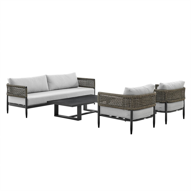Alegria Aluminum Outdoor Coffee Table in Black - Furniture City (CA)l