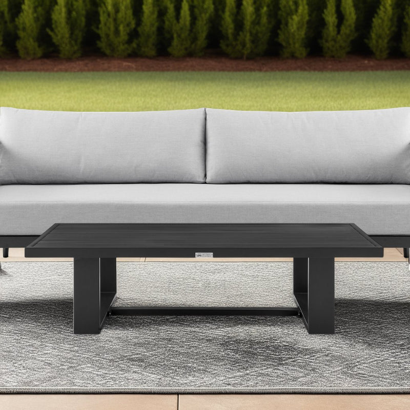 Alegria Aluminum Outdoor Coffee Table in Black - Furniture City (CA)l