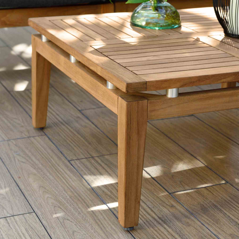Arno Outdoor 6 Piece Teak Wood Seating Set in Charcoal Olefin - Furniture City (CA)l