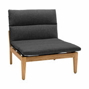 Arno Outdoor 11 Piece Teak Wood Seating Set in Charcoal Olefin - Furniture City (CA)l